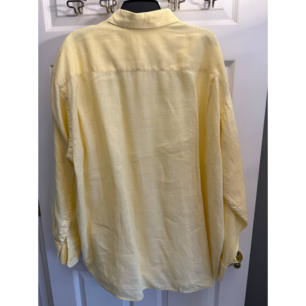 Tommy Bahama men's yellow 100 % linen casual coastal shirt size 2XB - Picture 2 of 10